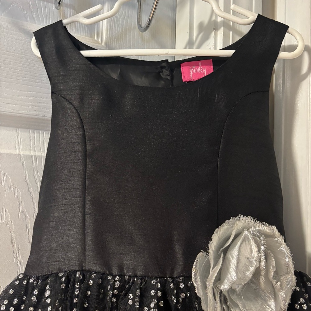Pinky Girls Black and Silver Sleeveless Occasion Dress Size 7 - Picture 5 of 9